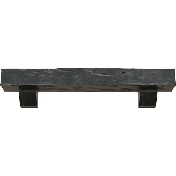 Kit W/ Ashford Corbels, Aged Ash, 6H  X 10D X 48W Pecky Cypress Faux Wood Fireplace ManteL